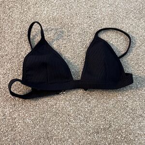 Triangl Swimwear Black Ribbed Bikini Top